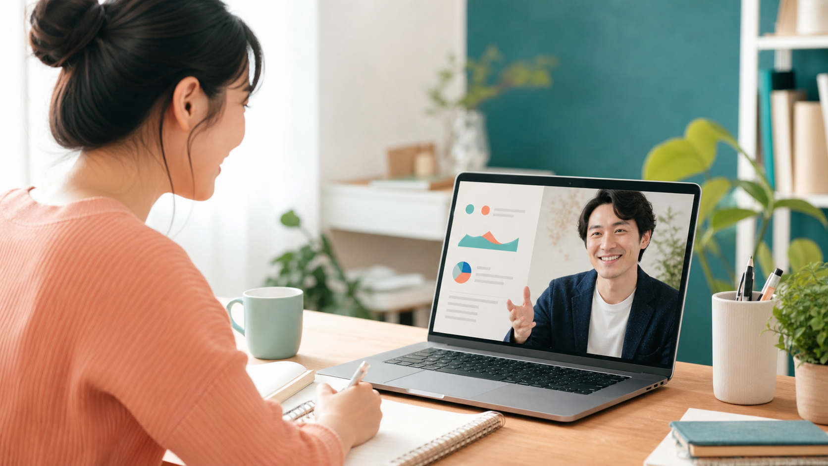 初心者でも相談しやすい和気あいあいとした個別講義のイメージ